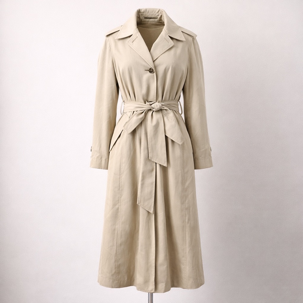 ❄️Towne by London Fog Beige Trench Coat Belted Petite 12P Classic Timeless